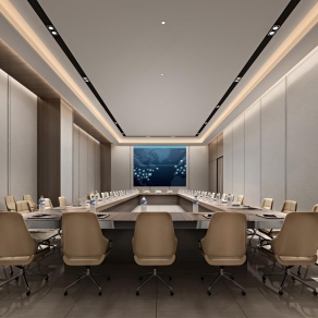 现代会议室3D模型下载